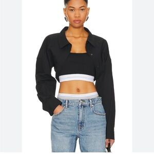 Alexanderwang.t Tucked Shirt Bolero And Logo Top Size M